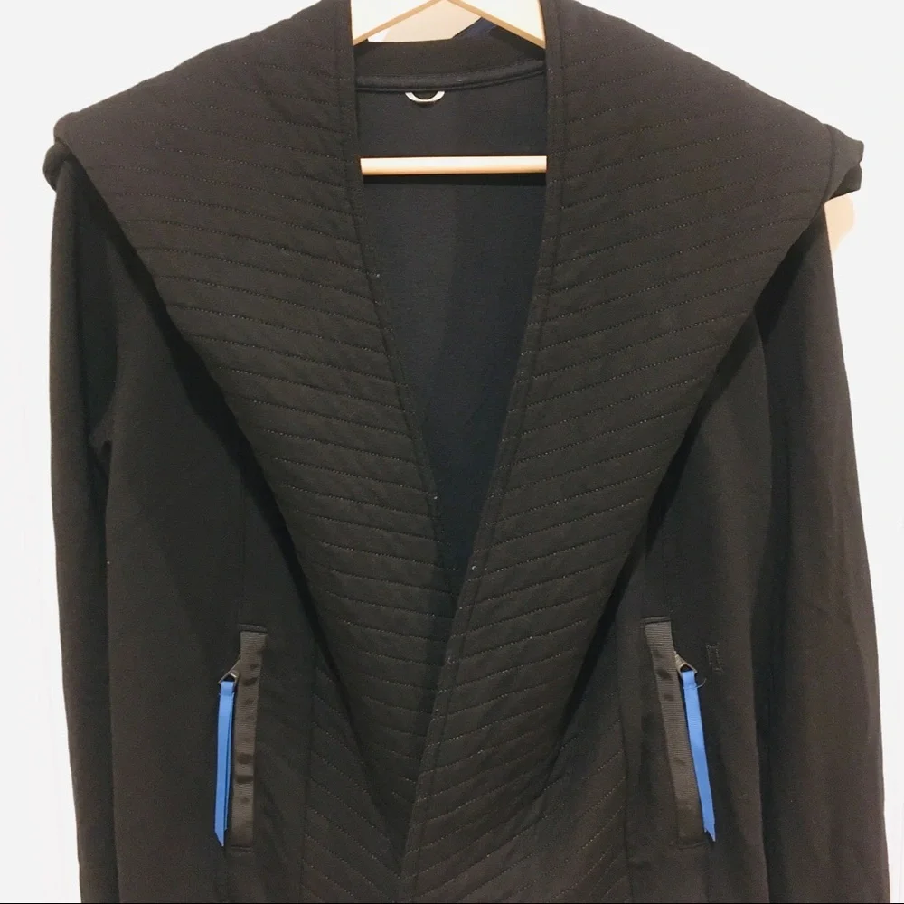 Kit & Ace Ella Wrap Jacket Black Quilted Down Fill